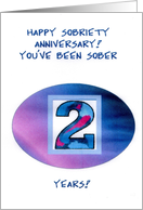Sobriety Card Second Anniversary card