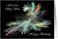 Step Son Happy Birthday - General - Fractal Abstract Spray card