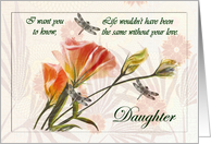 To Daughter (Goodbye From Terminally ill Parent) Floral - Dragonflies card
