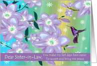 To Sister-in-Law - Goodbye from a Terminally ill Sibling-in-Law card
