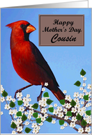 Cousin / Happy Mother’s Day - Painted Red Cardinal card