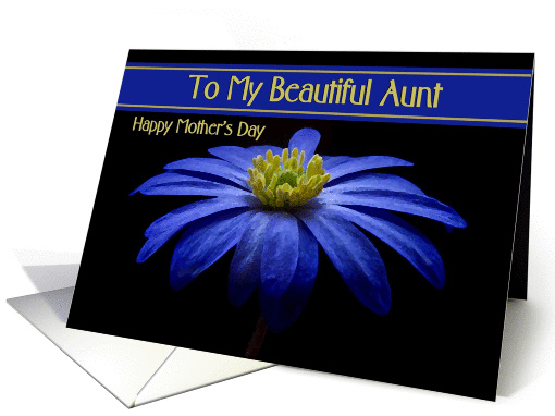 Aunt / Happy Mother's Day - Painted Blue Daisy card (1234512)
