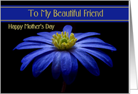 Friend / Happy Mother’s Day - Painted Blue Daisy card