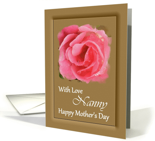 Nanny / Mother's Day - Painted Pink Rose card (1235882)