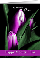 Oma / Happy Mother’s Day - Painted Purple Tulips card