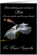 Son - Our Deepest Sympathy - Painted Hibiscus card