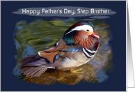 Step Brother - Happy Father’s Day - Digital Painted Mandarin Duck card