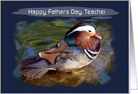 Teacher - Happy Father’s Day - Digital Painted Mandarin Duck card