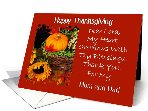 Mom / Dad - Happy Thanksgiving - Gratitude / Fall Basket... (1269866)