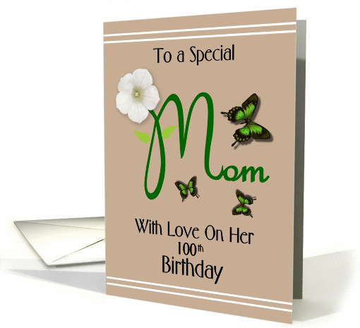 Mom / 100th Birthday - Flower Font / M is for Mom / Green... (1274200)