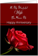 To Wife / Anniversary - General - Digital Oil Painted Red Rose Stem card