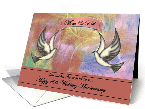 20th Anniversary / Mom & Dad - Colorful Abstract Flowers... (1291468)