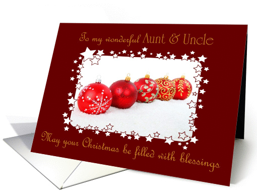 Aunt & Uncle / Christmas - Red Christmas Tree Ornaments... (1298638)