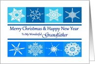 Grandfather / Merry Christmas and Happy New Year - Snowflakes card