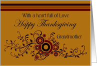 Grandmother Happy Thanksgiving - With a Heart Full of Love / Flourish card