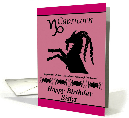 Sister - Capricorn Birthday - General - Zodiac Sign / Goat card