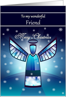 Friend / Merry Christmas - Abstract Angel & Snowflakes card
