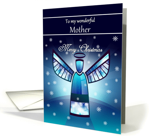 Mother / Merry Christmas - Abstract Angel & Snowflakes card (1339448)