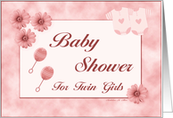 Baby Shower / For Twin Girls card