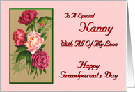 To A special Nanny - With All Of My Love / Happy Grandparents Day card