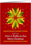 Sister/Brother-in-law /Merry Christmas - Snowflakes/Red Background card