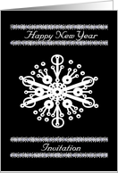 Happy New Year - Invitation - White Snowflake card