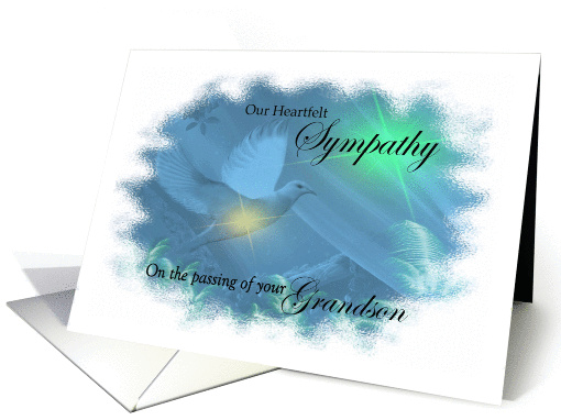 Our Heartfelt Sympathy - Loss Of Grandson - Dove in Pastels card