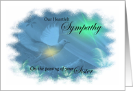 Loss of Sister, Our Heartfelt Sympathy -Dove in Pastels card