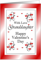 With Love Granddaughter / Happy Valentine’s Day, Red Hearts card