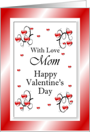 With Love Mom / Happy Valentine’s Day, Red Hearts card