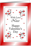 With Love Niece / Happy Valentine’s Day, Red Hearts card