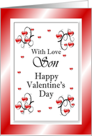 With Love Son / Happy Valentine’s Day, Red Hearts card