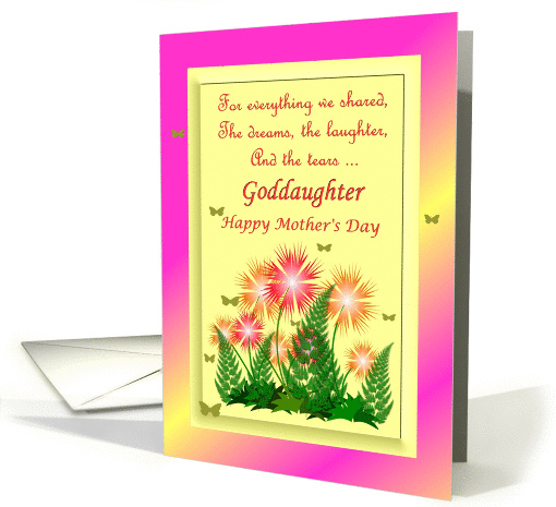 Goddaughter Happy Mother's Day ~ Colorful Flowers & Ferns card