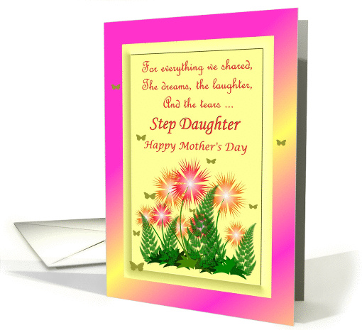 Step Daughter Happy Mother's Day ~ Colorful Flowers & Ferns card