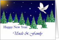 Uncle & Family - Happy New Year - Peace Dove card