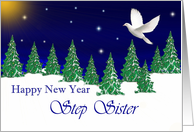 Step Sister - Happy New Year - Peace Dove card
