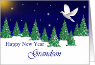 Grandson - Happy New Year - Peace Dove card