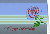 Happy Birthday - General - Contemporary Red Rose Stem card