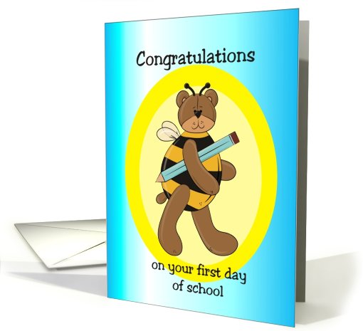 First Day of School Bumble Bear card (656491)