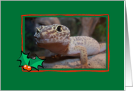 Gecko Lizard Christmas Blank Card Note Card