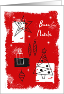 Holiday deco in red - italian card