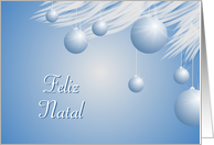 Portuguese Christmas, Blue Ornaments card