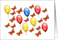 Balloons and Butterflies Blank All Occasion card