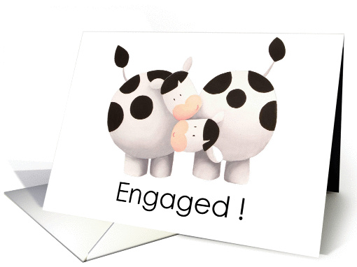 Engaged - Cute Cows card (601411)