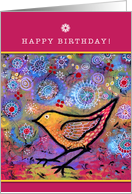 Happy Birthday Magical Yellow Bird card