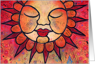 Whimsical Celestial Sun Celebrates Summer Solstice card