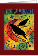 Two Ravens Protecting the Moon card