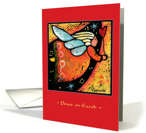 Peace on Earth, Flying Angel with Heart card (722937)
