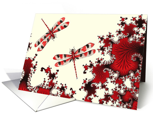 Red Watercolor Dragonfly card (1464828)