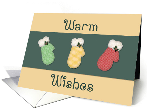 Warm Wishes Country Mittens Business Christmas card (1498902)